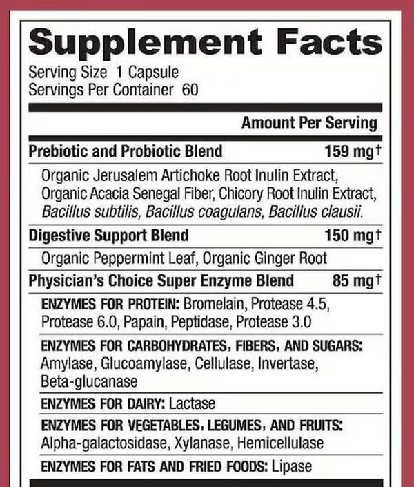 Wholesale Stock Organic Prebiotics Digestive Enzymes Capsules Probiotics Promotes Gut Health Supplement OEM Private Label